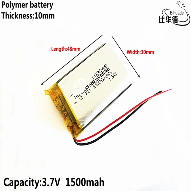 리터 에너지 배터리 3.7V 리튬 배터리 103048 년 초 1500mAh 헤드 라이트 GPS 네비게이터 일반 폴리머 배터리