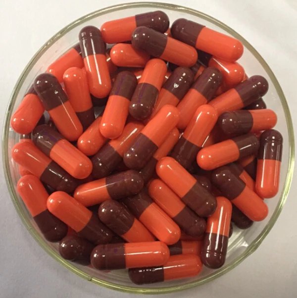 (10,000pcs/pack) Size 1 Coffee/Orange Color Gelatin Capsule Shell, 1# Empty Capsule---Joined and Separated Available