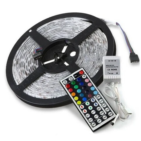 5M non Waterproof 5050 SMD RGB 300 LED Bulbs Multi-Color LED Strip ribbon light + 44 Keys IR remote controller