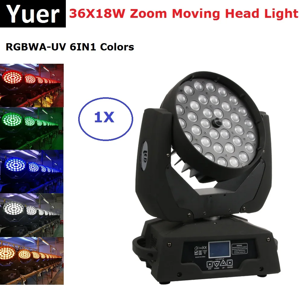 

LED 36X18W RGBWA-UV 6IN1 Wash / Zoom Lights DMX512 Moving Head Lights DMX Disco Lights Professional Dj Bar Show Stage Lights