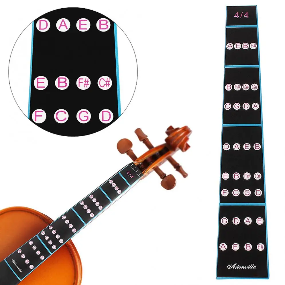 4/4 Violin Paper Fingerboard Sticker Fretboard Note Label Fingering Chart Practice Beginner Violin Parts Accessories