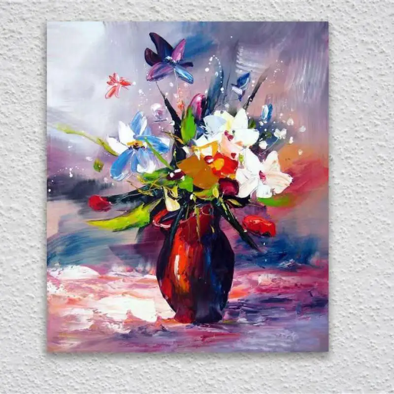 

Oil Paintings for Bedroom Wall, Hand Painted Decorative Flower Wall Picture, Impressionist Canvas Art, Free Shippi