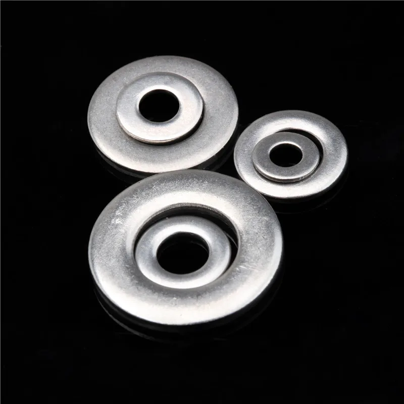 105PCS M3/M4/M5/M6/M8/M10 304 Stainless Steel Washers Plain Washers Metric Flat Gasket Kit Assortment for Hardware 6Sizes