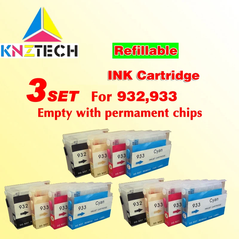 wholesale 3set High quality 932 refill cartridge HP932 refill ink cartridge 7610 compatible for 6100 6600 7612 6700 7610 7110