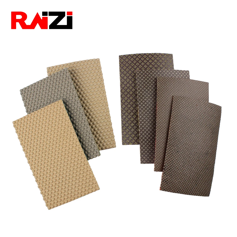 Raizi Electroplated/Resin Flexible Diamond Hand Polishing Sheet Sanding Screen For Granite Marble Stone Grit 60-3000 sanding pad