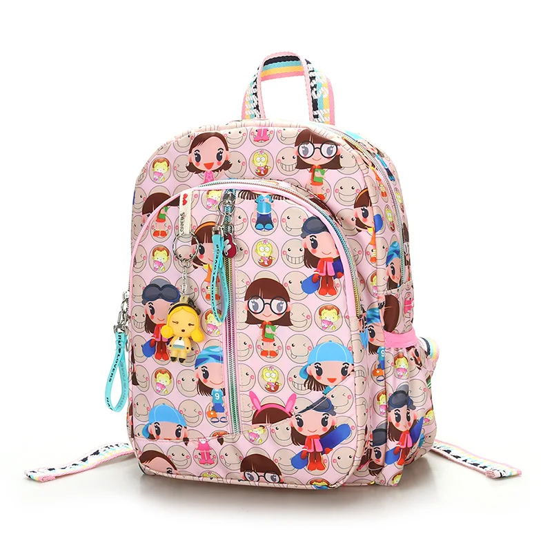 Harajuku print school bag girl street graffiti background backpack waterproof nylon school bag new listing funny backpack