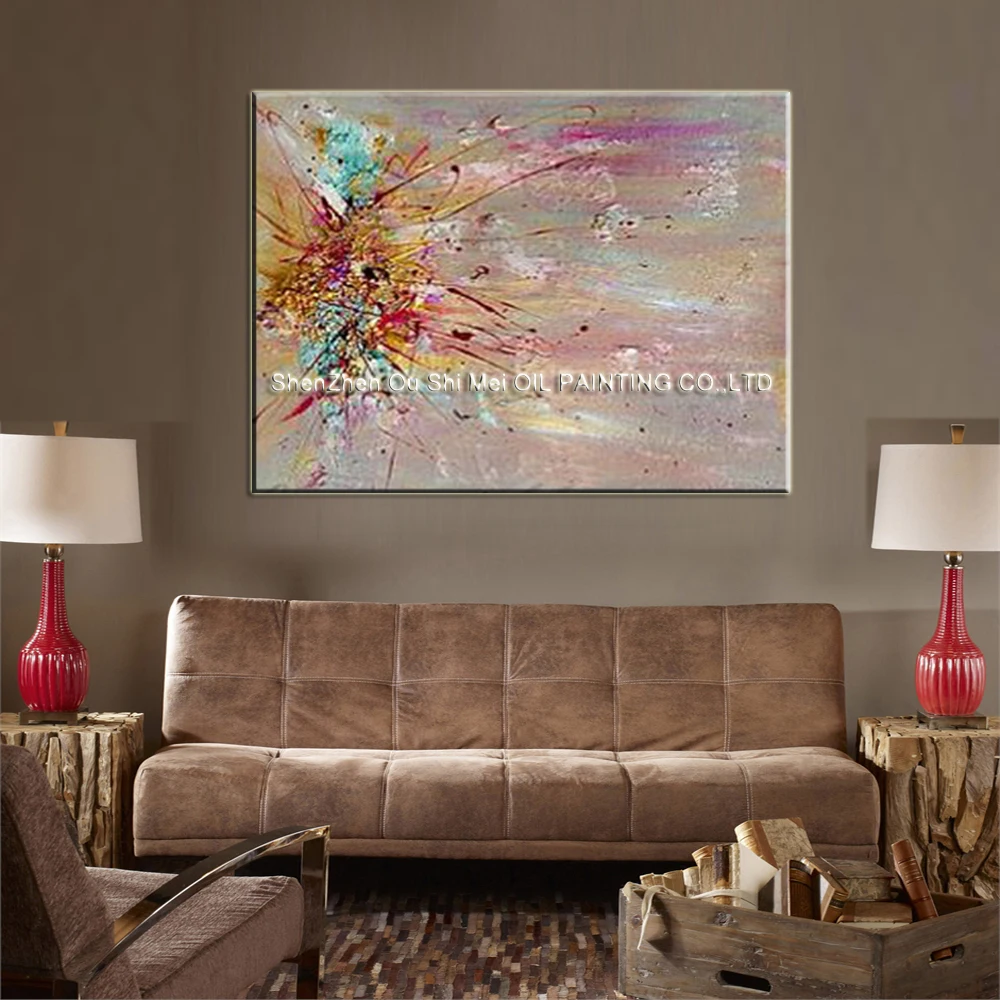 

Handpainted Abstract Line Modern Wall Art Picture Landscape Home Decor Contemporary Oil Painting On Canvas For Living Room