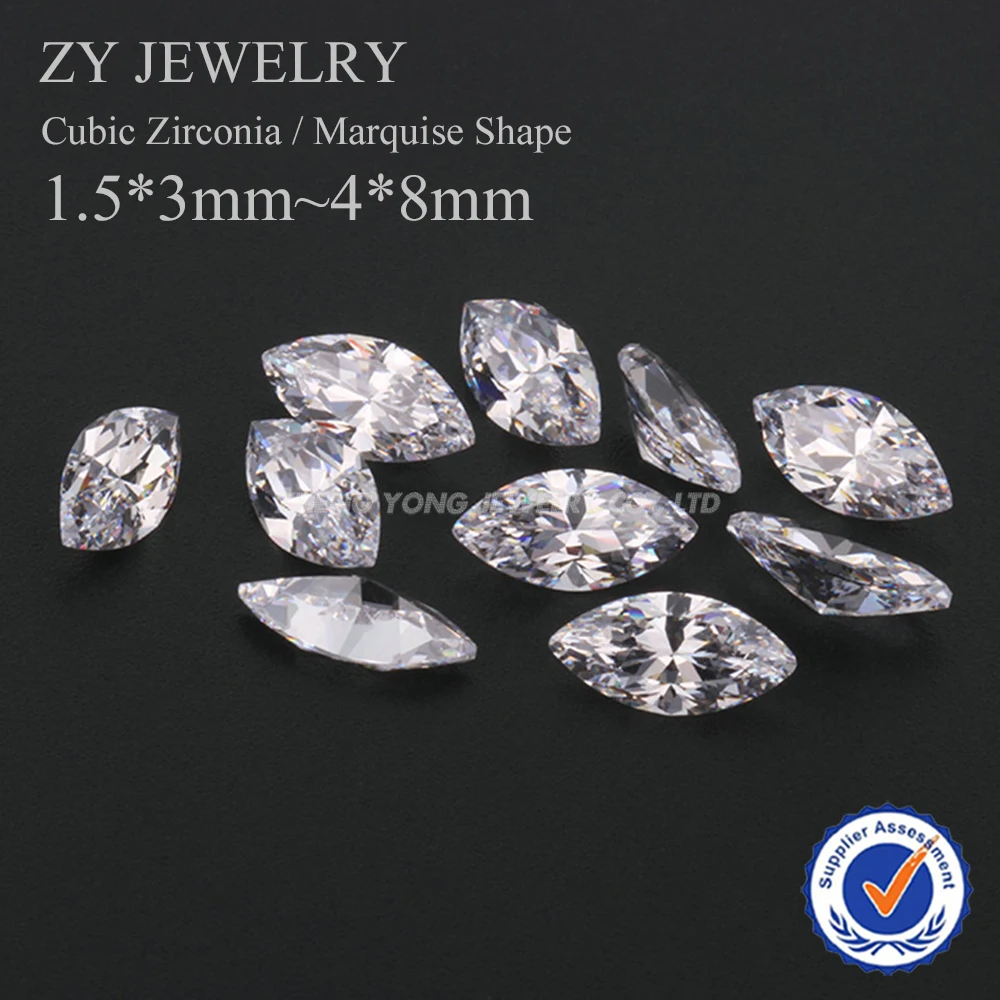 5A CZ Marquise Shape Gemstone Synthetic White Cubic Zirconia