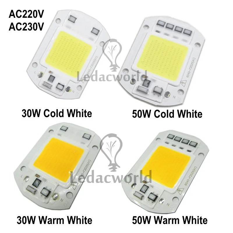 220V 230V 30W 50W IP65 Integrated IC Warm White Cold White For DIY LED COB Bulbs Lamp Floodlight