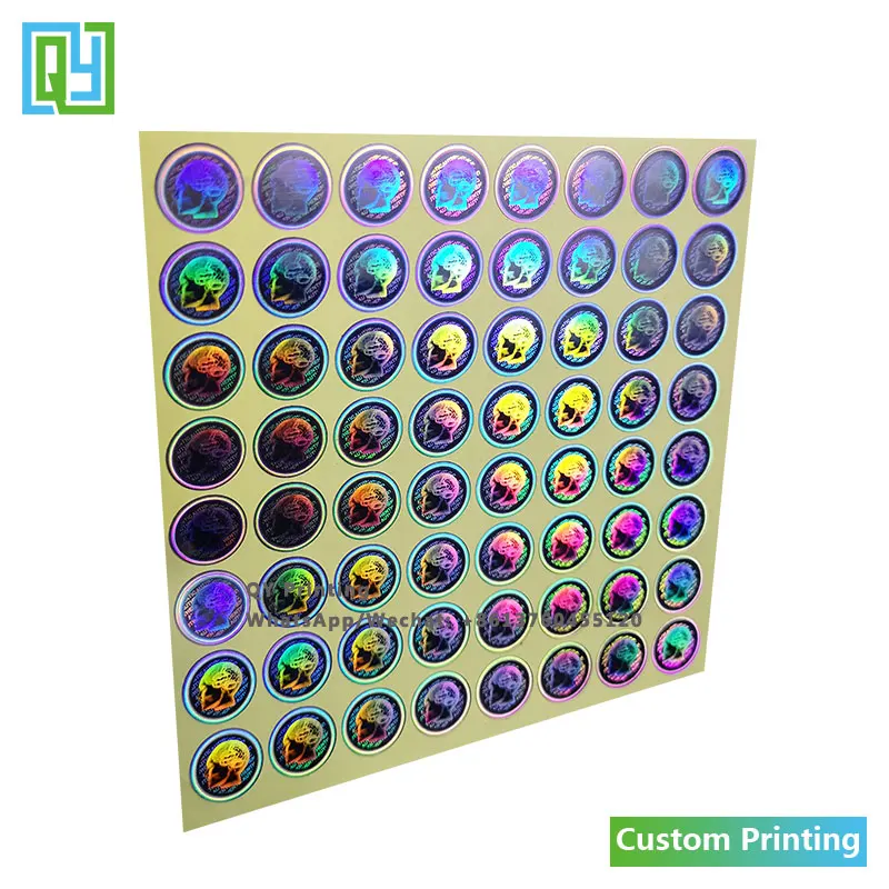 10000pcs 18x18mm Free Shipping Custom Printed 3D Hologram Stickers 2D Permanet Holographic Brand Mark Logo Printing Stickers