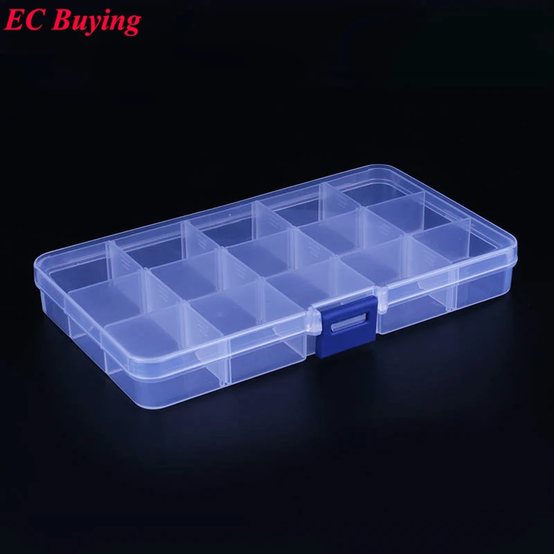 1 Uds nueva llegada 15 celdas SMD SMT IC componente electrónico Mini caja de almacenamiento y práctica caja de almacenamiento de joyería 178*105*23,5mm