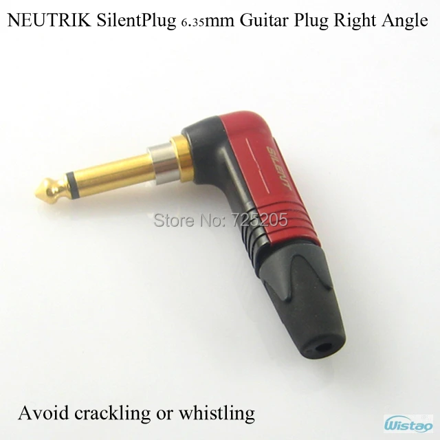 

SilentPlug 6.35mm 1/4 Guitar Plug NEUTRIK NP2X-AU-SILENT Switzerland Die-casting Casing Right Angle Red Audio DIY Free Shipping