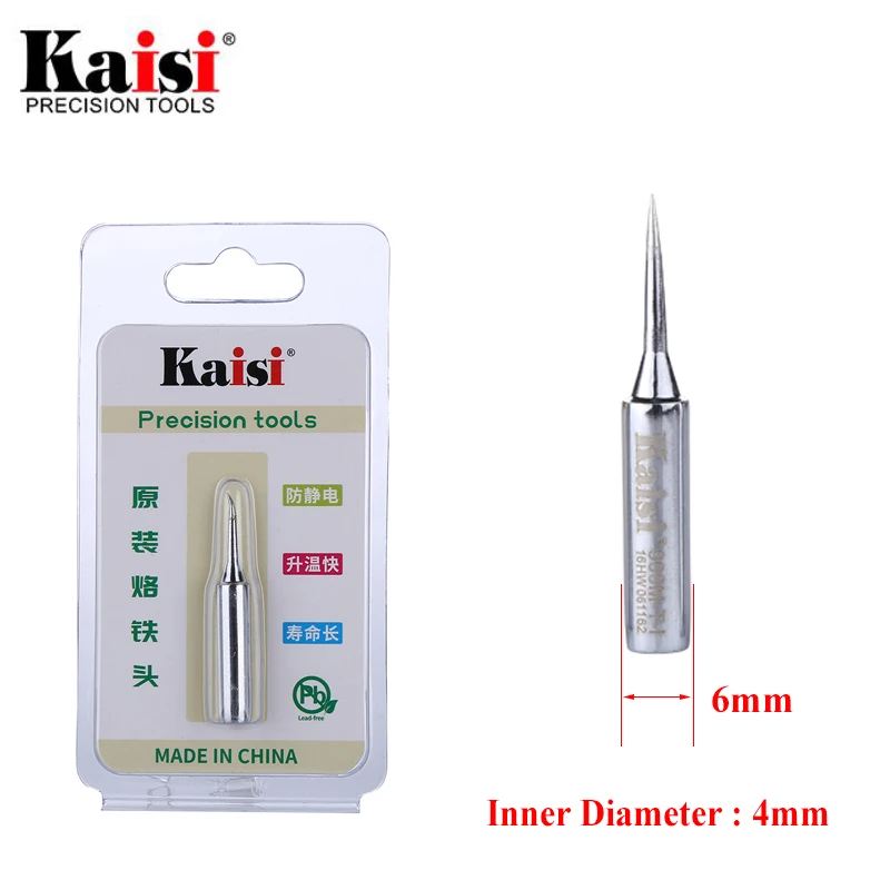 Kaisi Lead-Free Soldering Iron Tip 900M-T-K 900M-T-I Welding Sting Solder Iron Tips for BGA Rework Soldering Station Tools