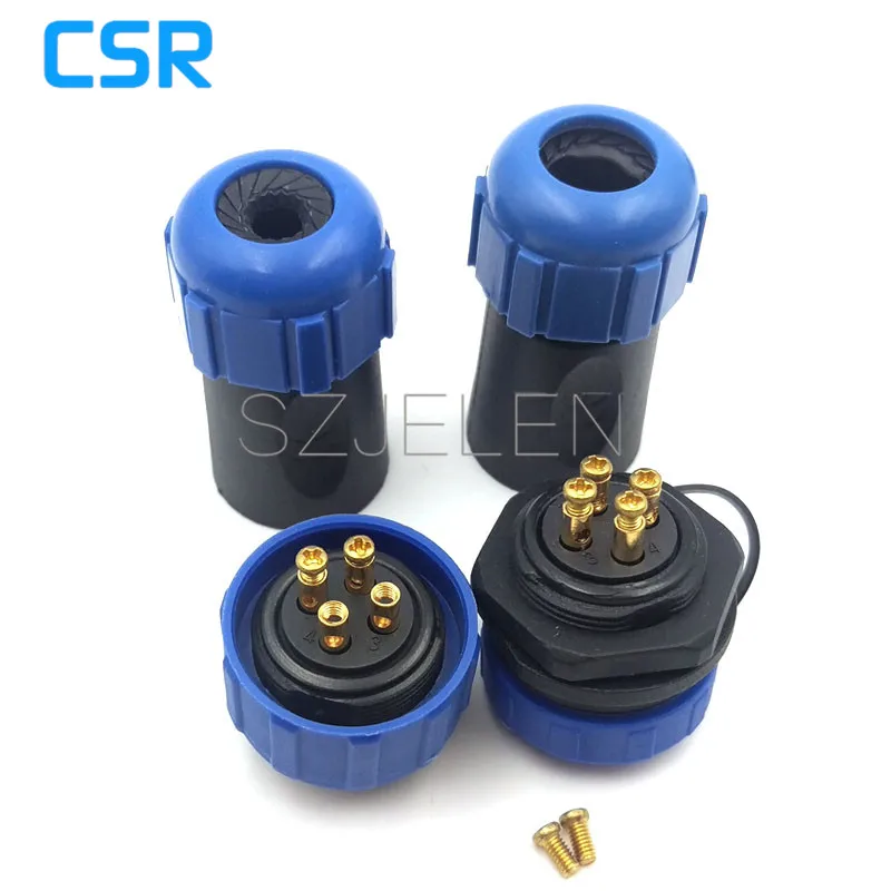 SP2110, No Need To Weld (Connect By The Metal Screw) Waterproof Connector 4pin Plug And Socket , Outdoor Link Wire Connector