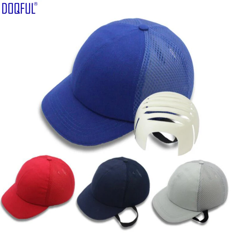 

Breathable Work Safety Helmet Light Anti-Collision Protective Baseball Cap ABS Shell Workshop Anti-smashing Riding Cotton Helmet