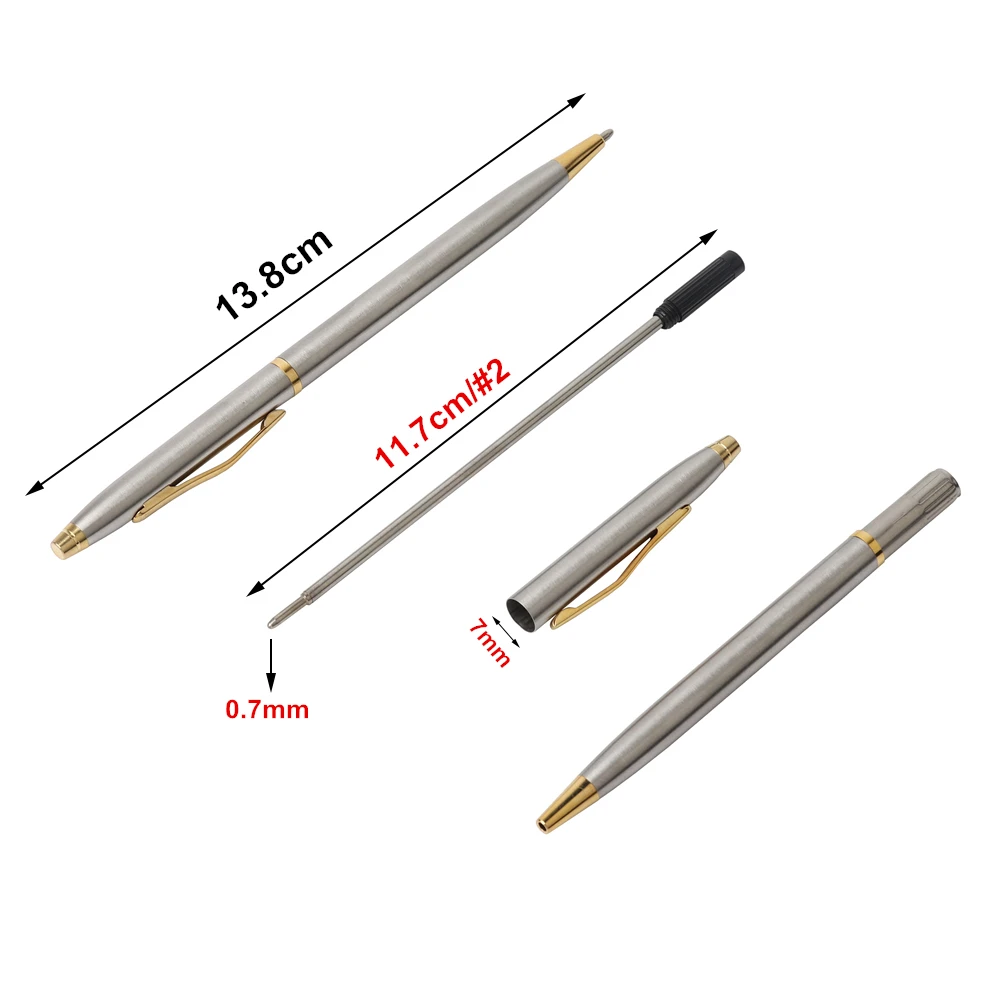 1 Stück Baiking ift klassische hochwertige Spin Pen Edelstahl Stange rotierende Metall Kugelschreiber Briefpapier Kugelschreiber schreiben 0,7mm