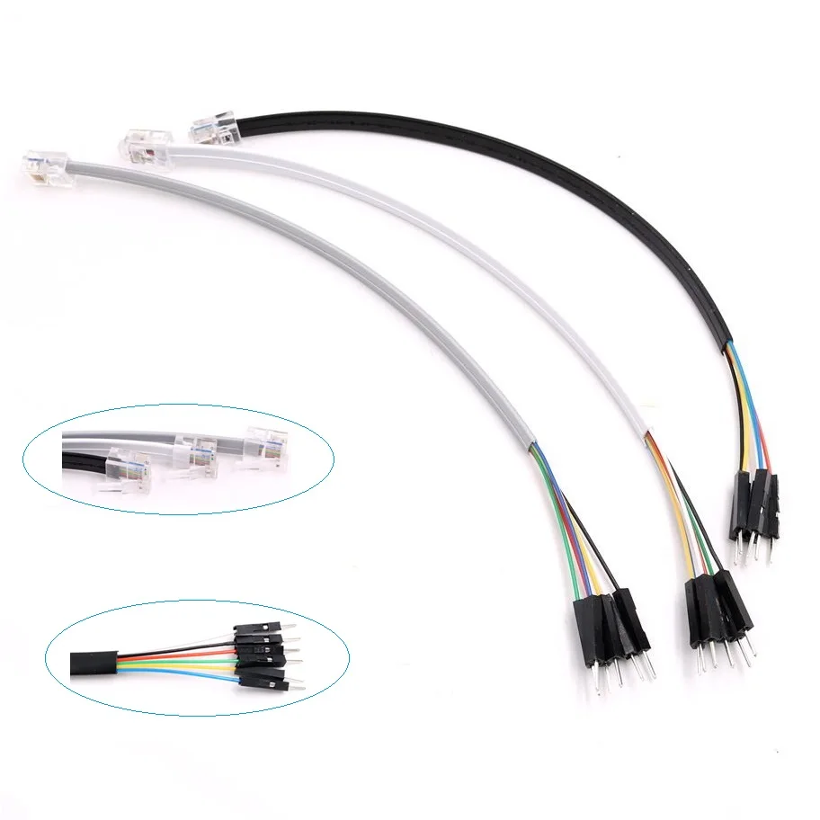 Dupond Wire Jumper Cable Male to RJ12 6P6C Connector Cable for BBC micro NXT EV3 Robot Toy