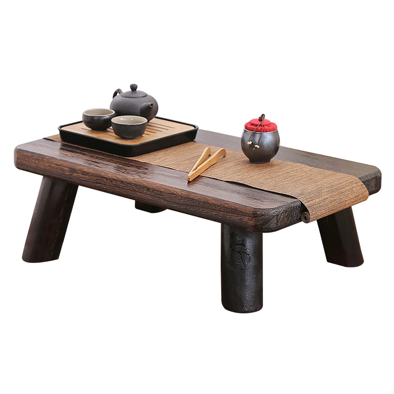 Small Japanese Tea Table Traditional Rectangle Paulownia Wood Asian Antique Furniture Living Room Low Floor Table For Dining