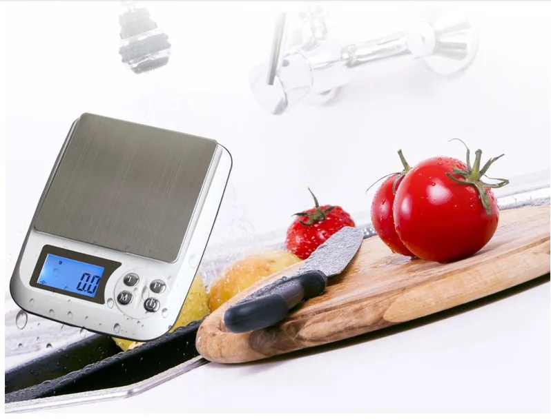 3000gx0.1g Electronic Household Kitchen Scales 3kg*1g LCD Big Digital Table Counting Bench Scale Weighing Balance Grams+6 Units