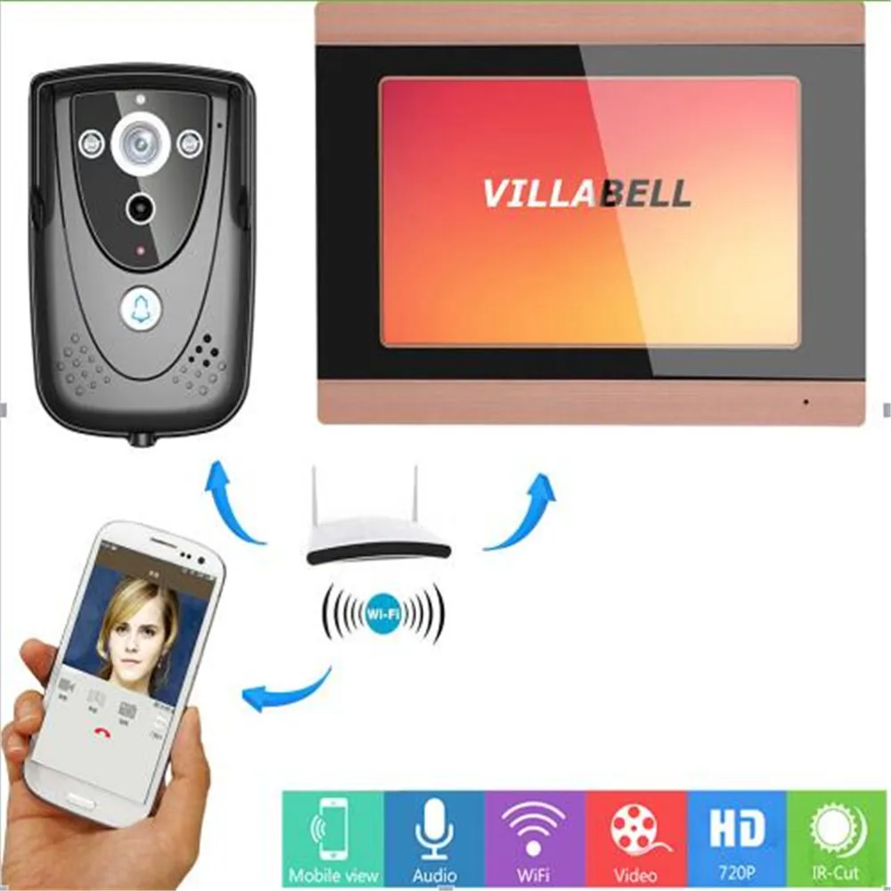 

7-дюймовый WIFI видео дверь телефон приложение дистанционное управление