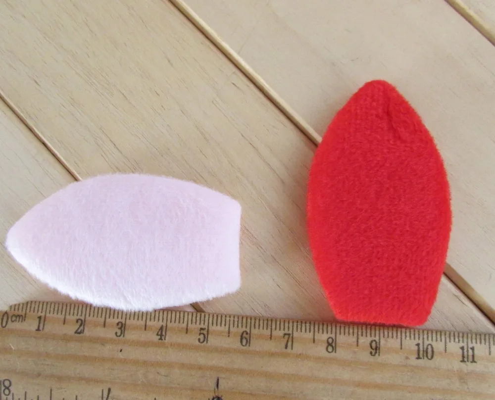 40pcs/Lot 5.8x3.3cm Mix Colors felt furry rabbit ear Shape Patches Multicolors Padded Applique for DIY Children Hair Accessories
