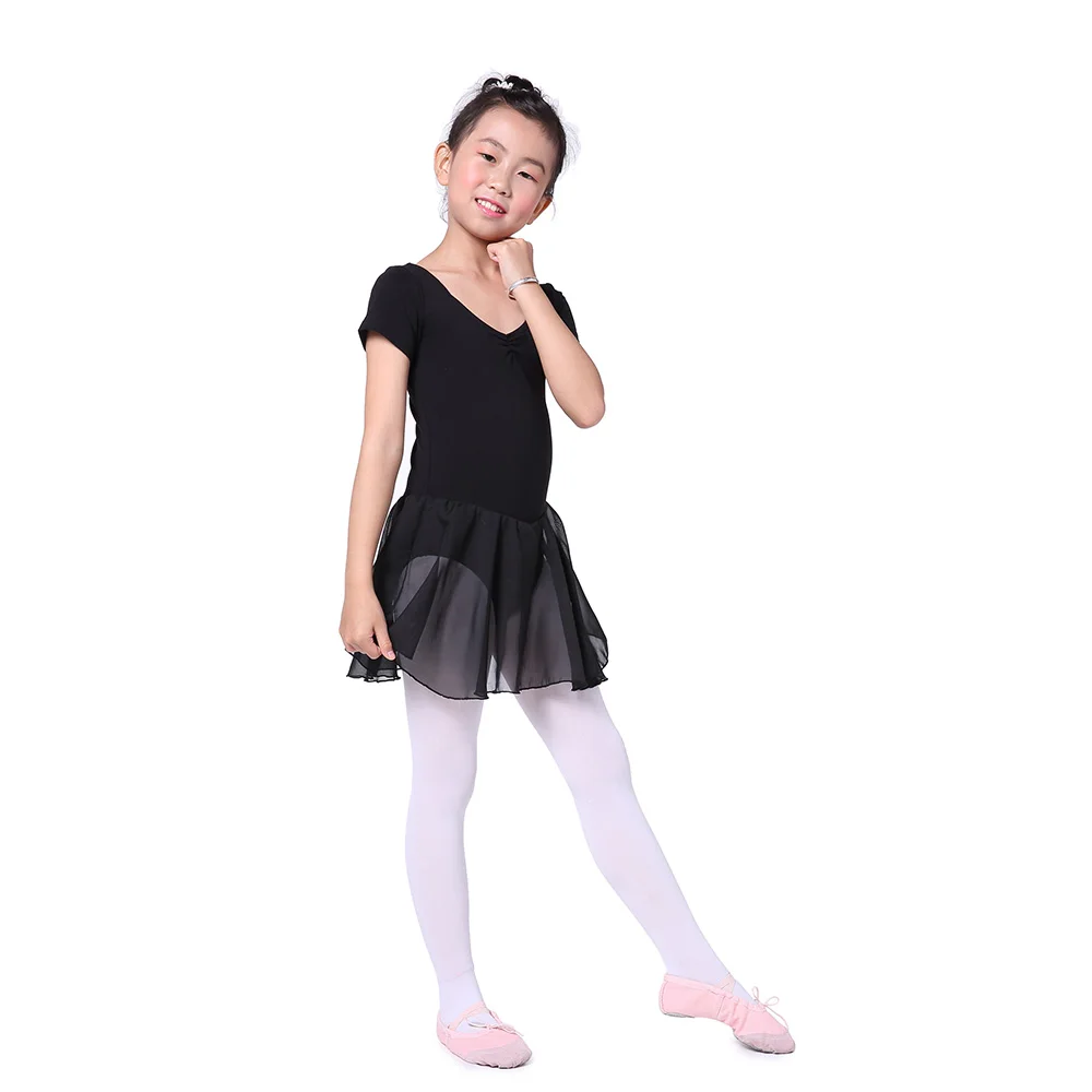 Valchirly Girls Ballet Chiffon Dress,Kids Cotton Lycra Tutu Ballet Skirt,Gymnastics Leotard Costume