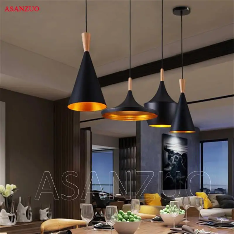 Nordic Pendant Lights For Home Lighting Modern Dining Musical Instrument ABC Hanging lamp Wooden Aluminum Lampshade