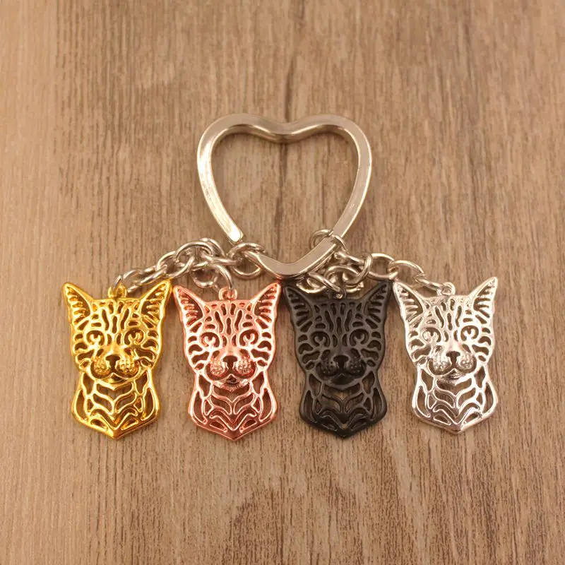 Bengal Cat Animal Cute Gold Silver Plated Keychain Gift For Bag Car Women Men Girls Boys Love Jewelry Christmas