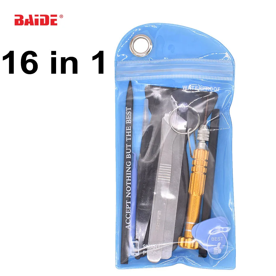 New 16 in 1 Opening Tools Kit With 0.6Y T5 T2 1.2 Pentalobe Screwdriver for iPhone Huawei Xiao Mi Replace Screen Battery Repair