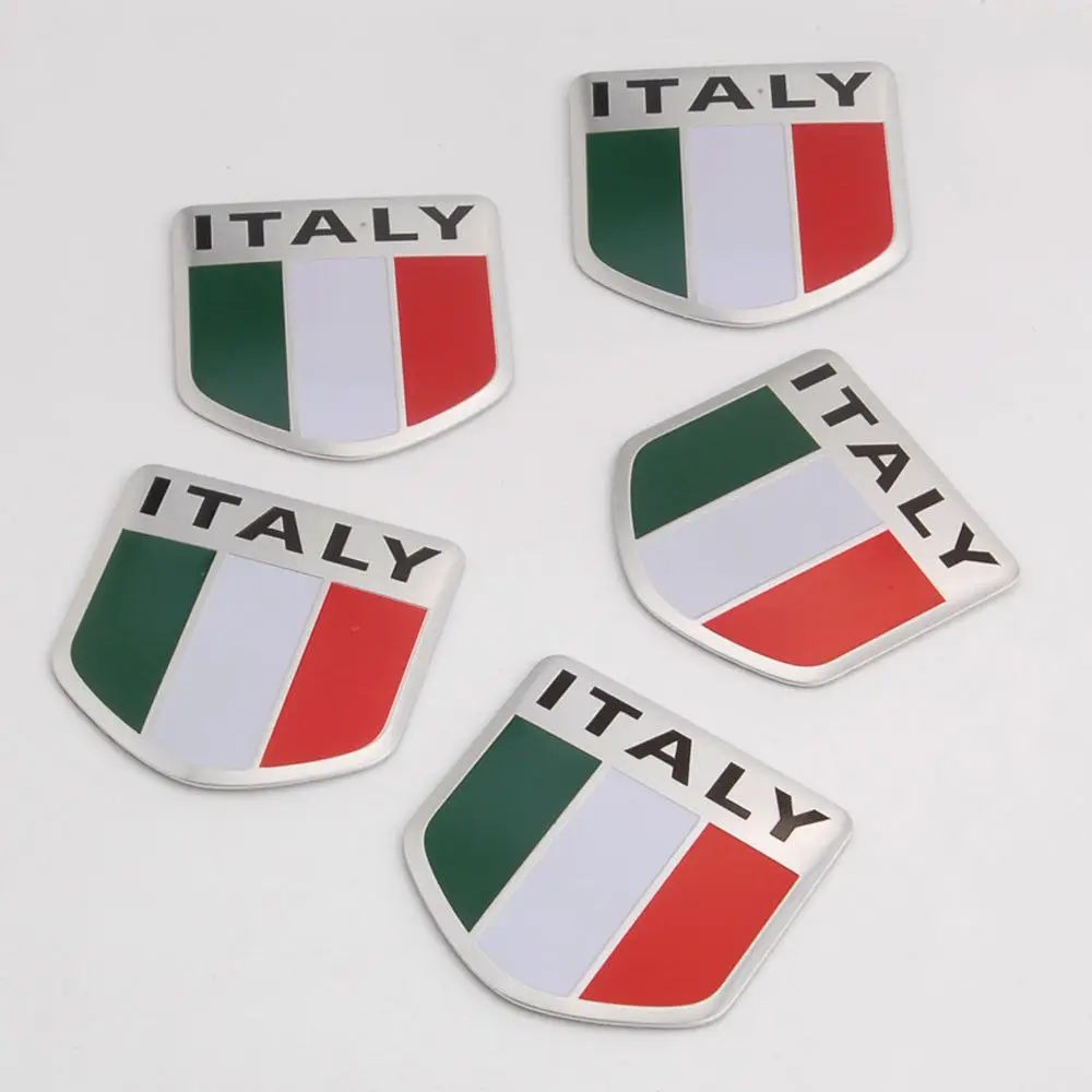 

BBQ@FUKA 5pcs Car Italy Italian Flag Emblem Universal Vehicle Sport Decal Badge Decoration Sticker Car Styling Stickers