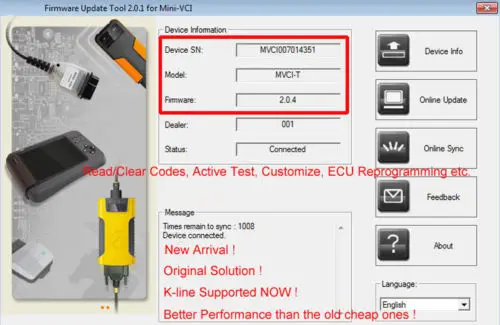 Newest MINI VCI V2.0.4 Real Firmware Upgraded V14.20.019 For Toyota TIS Techstream j2534 K-Line CAN-BUS FT232RL