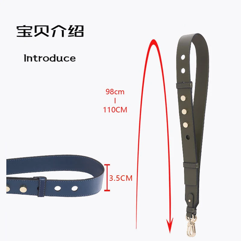 Genuine Leather Wide Shoulder Bag Strap Adjustable Length 90cm-110cm Fashion Luxury Women Bag Handles Belts Accessories KZ151370