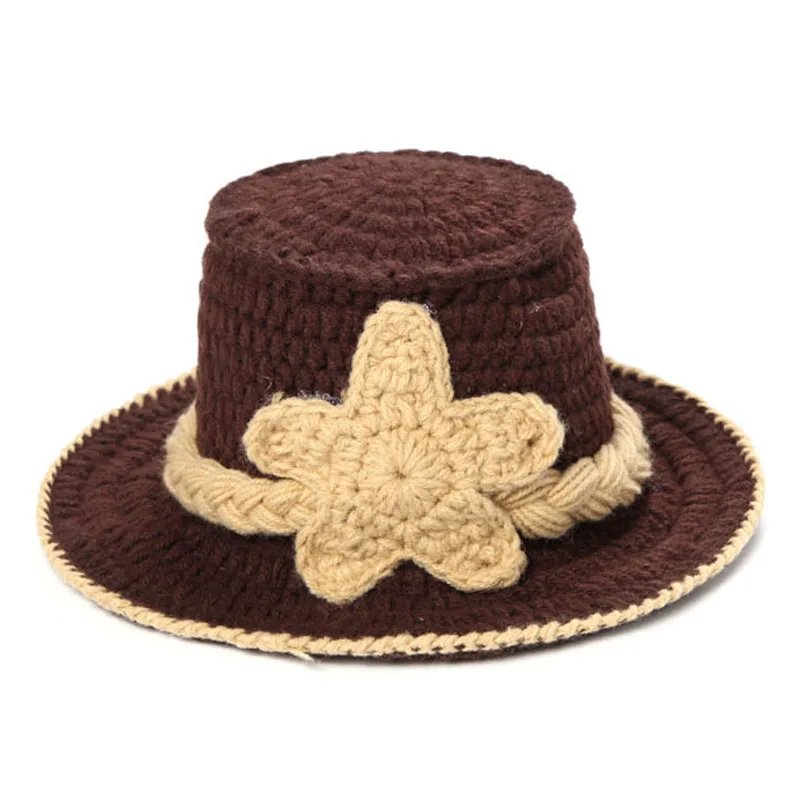 Crochet Baby Cowboy Hat and Boots Set in Brown Newborn Boy Photo Props Handmade Knitted Baby Hat and  Booties H034