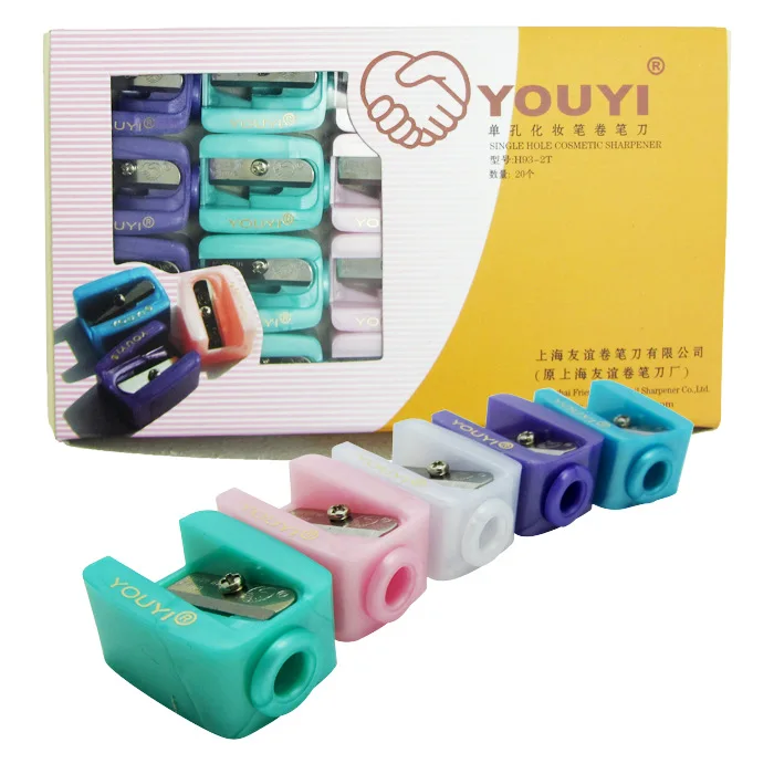 Wholesale Excellent Multicolor cosmetic pencil sharpener pencil cutter makeup eyebrow Pencil Sharpner 2000pcs/lot free shipping