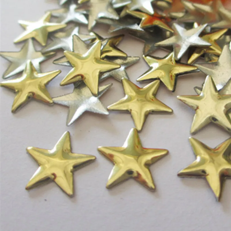 8*8mm Star Shape Gold Hotfix Rhinestuds FlatBack Iron Glue on Nailheads Punk Studs And Spikes For Clothing DIY Accessories