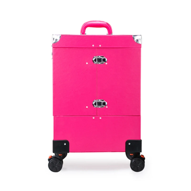 girls Beauty Tattoo Salons Trolley Suitcase,Women large capacity Trolley Cosmetic case Rolling Luggage bag,Nails Makeup Toolbox