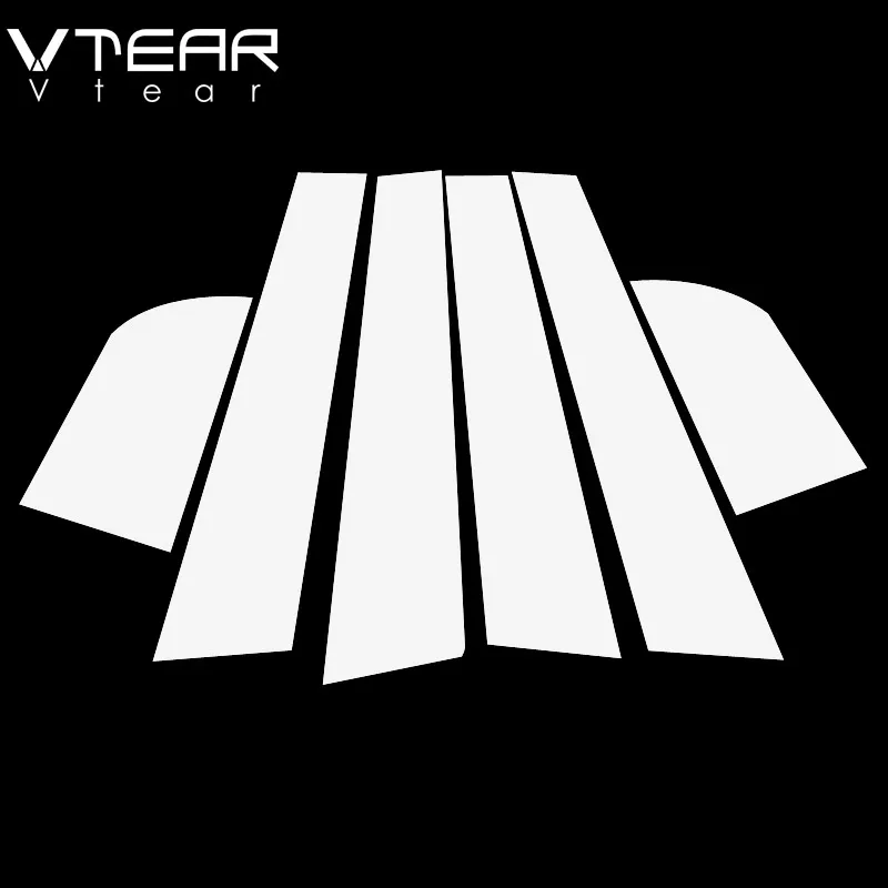 Vtear For Kia Rio 3 Rio 4 Sticker Window B C Pillar Cover Glossy Black Trim Anti Scratch Exterior Car-Styling Accessories Parts