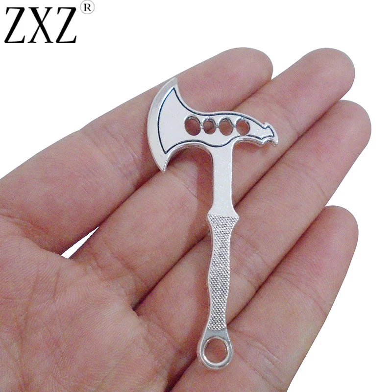 ZXZ 5pcs Large Hatchet Axe Charms Pendants Double Sided for Necklace Bracelet Jewelry Making Findings