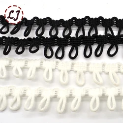 Wholesale 2mm black white Buttonhole elastic ribbon band tape for Fur collar over coat garment sewing accessories DIY