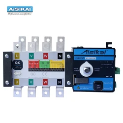 AISIKAI 160A 4P ATS controller dual power automatic transfer switch parts 220V 380V electric diesel generator panel board 3phase