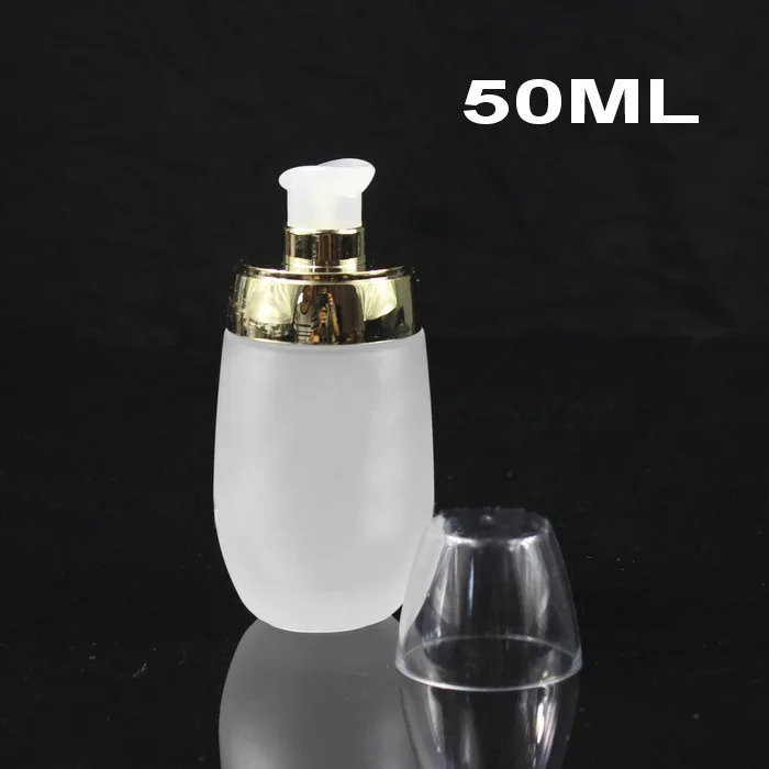

50 pcs wholesale empty 50ml frost glass bottle for BB cream ,50 ml glass empty bottles with lotion pump