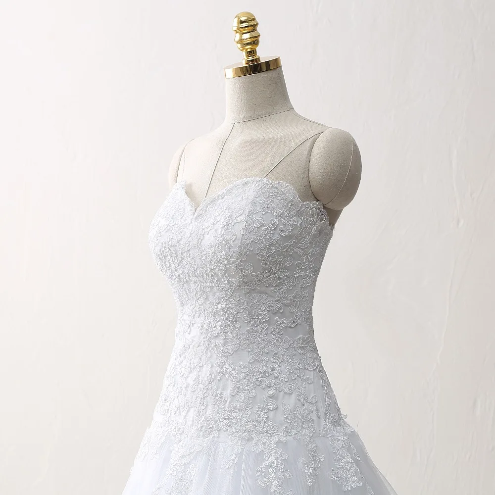 Vestido De novia De encaje elegante De Gelinlik, línea A, escote en forma De corazón, con apliques De tul, para novia, 2020