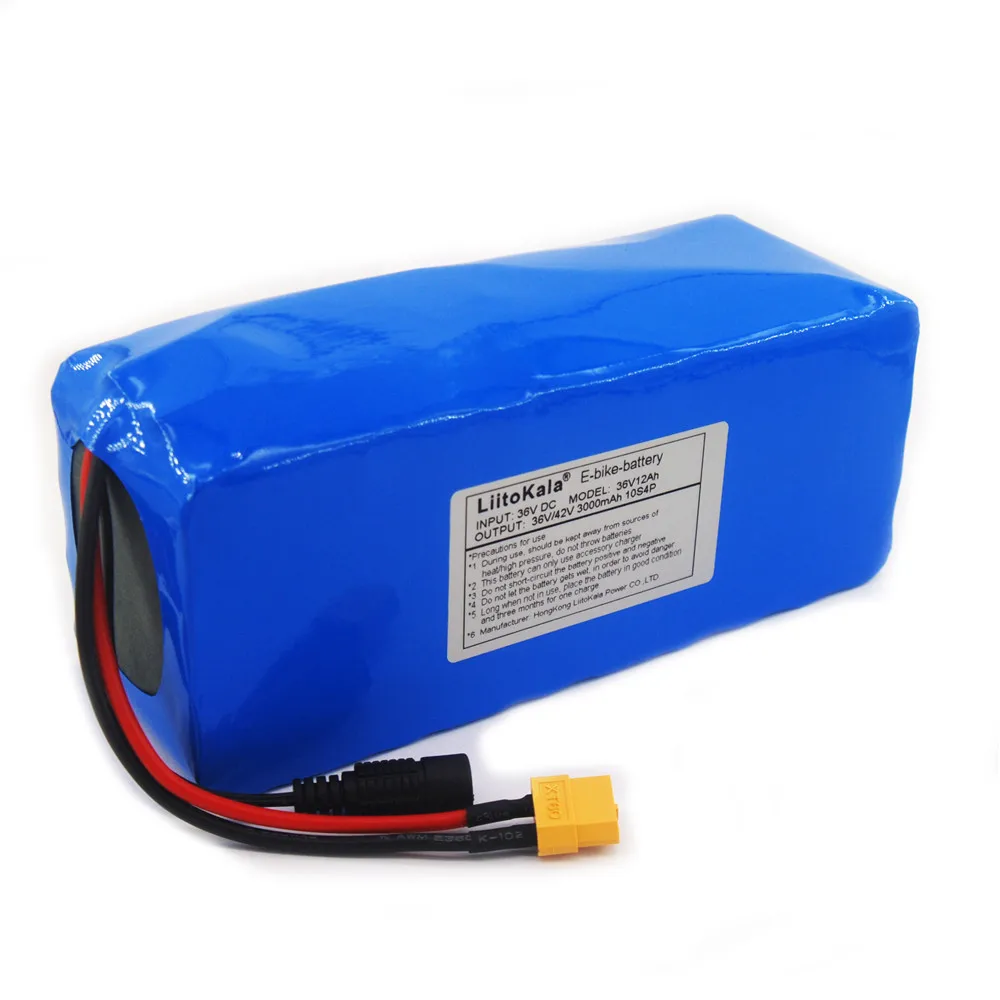 LiitoKala 36V 12ah 10S4P Electric bicycle battery pack 18650 lithium-ion battery 500W high power 42V motorcycle Scoote XT60 male