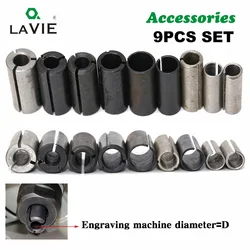 LAVIE 9pcs High Precision Adapter Collet CNC Router Bit Tool Adapters Milling Cutter Holder 6mm 6.35mm 8mm 10mm 12mm 12.7mm 402