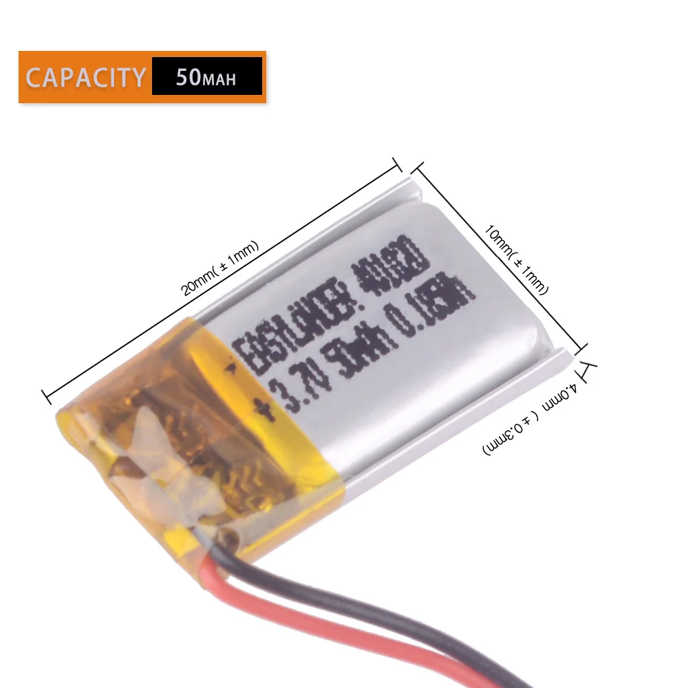 

10pcs Bluetooth headset 401120 401020 401220 50mAh mini smart Bracelet rechargeable 3.7V polymer lithium battery