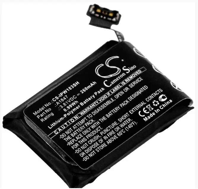 Cameron Sino 260mAh battery for APPLE A1860 Watch Series 3 38mm 3 GPS 38mm A1847 Smartwatch Battery