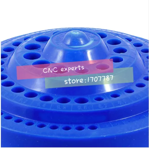 NFLC Round Shape Plastic Hard Drill Bit Storage Case - Blue/Gules