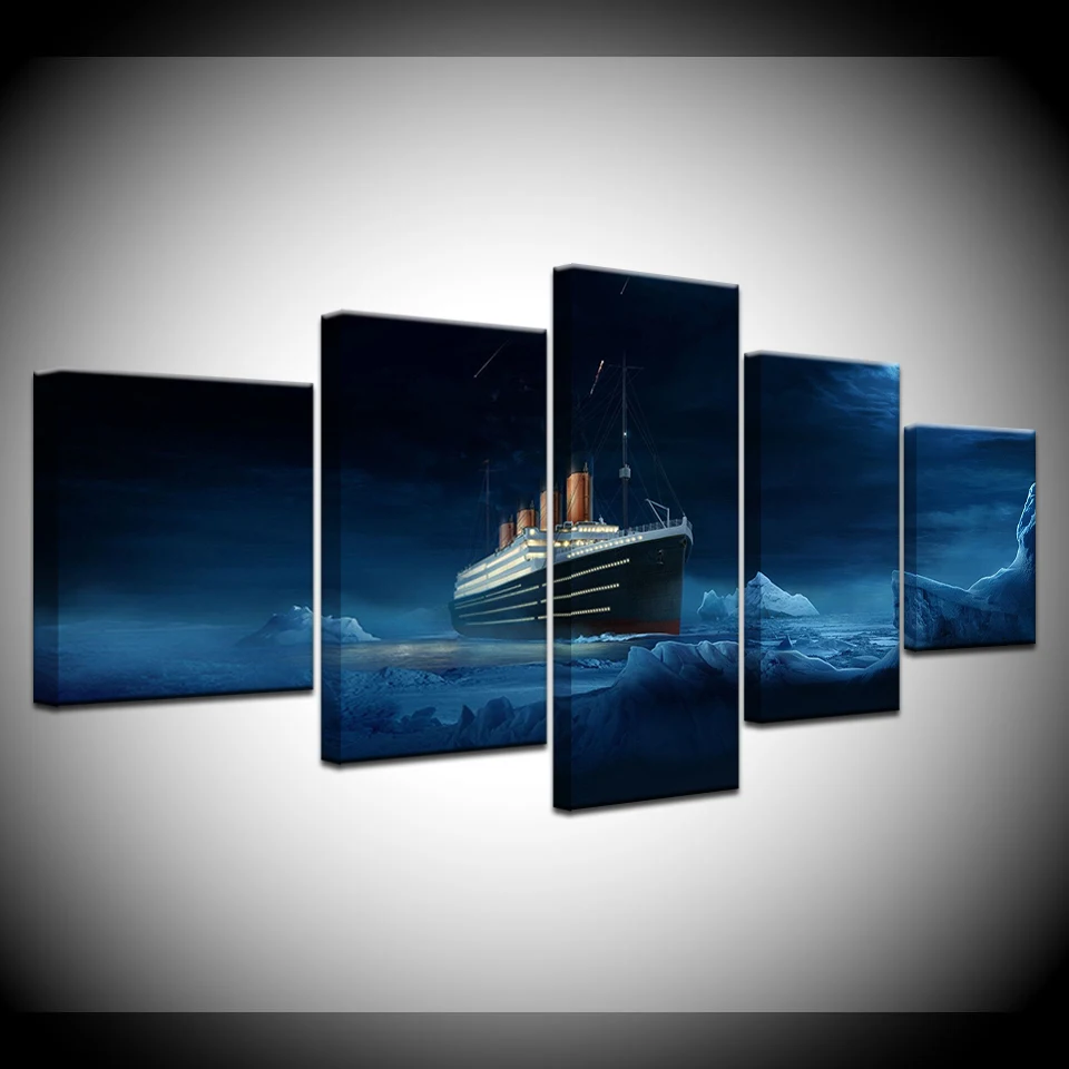 

Titanic Illidan 5 Piece Wallpapers Art Canvas Print modern Poster Modular art painting for Living Room Home Decor