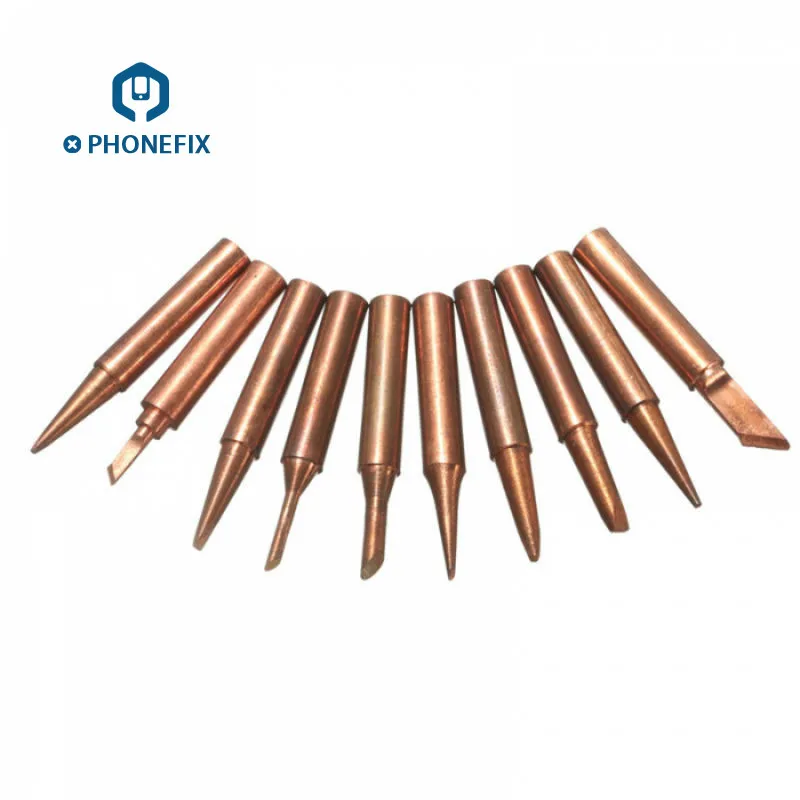 5pcs/lot pure copper soldering iron tips lead-free soldering iron tips for 888D Saike 909D 852D+ 952D soldering rework station