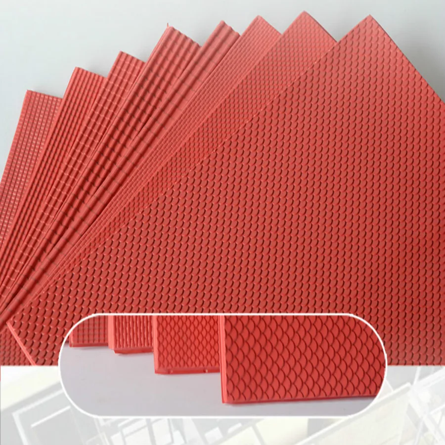 Feuille de document rouge en PVC pour architecture, modèle, kits de construction, jouet, disposition de train Ho, 20x30cm, lot de 10 pièces